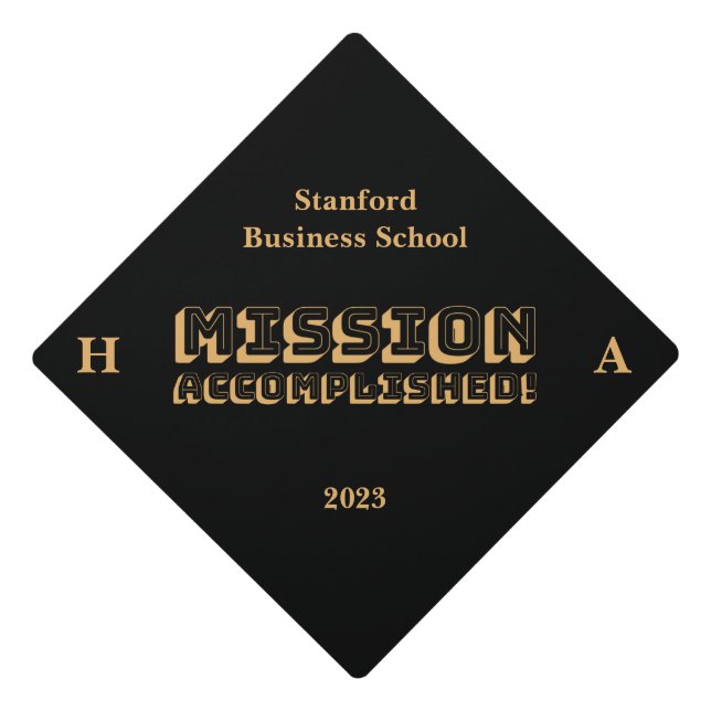 Mission Accomplished Custom Graduation Cap Topper (Front)