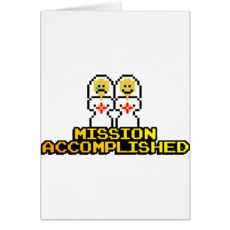 "Mission Accomplished" Marriage (Lesbian, 8-bit) Cards