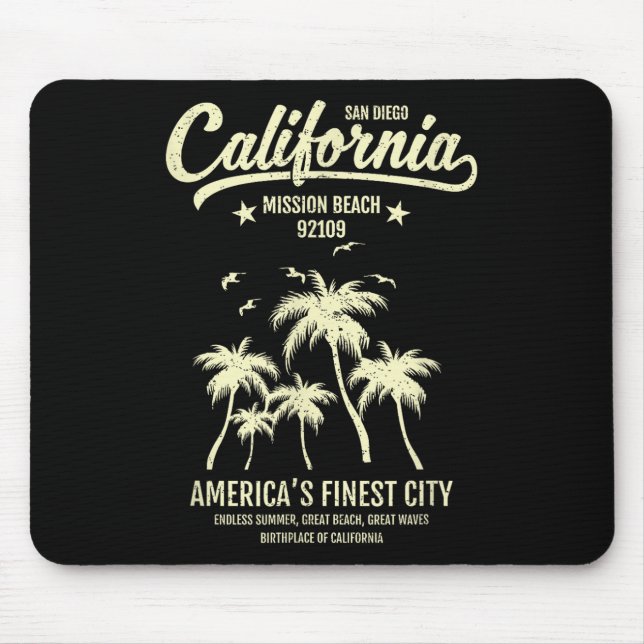 Mission Beach Ca 92109 Summer Vacation San Diego C Mouse Pad (Front)