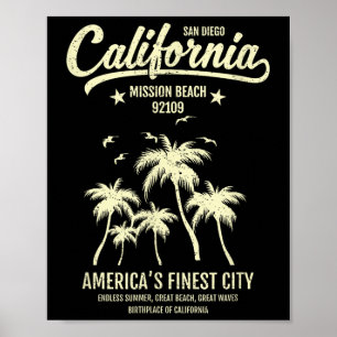Mission Beach Ca 92109 Summer Vacation San Diego C Poster