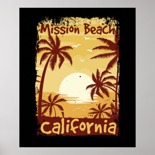 Mission Beach California Poster