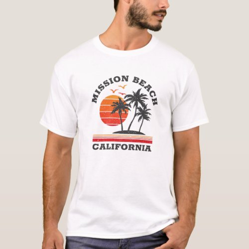 Mission Beach California Retro Souvenir Gift T_Shirt
