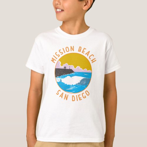 Mission Beach California Travel Art Vintage T_Shirt