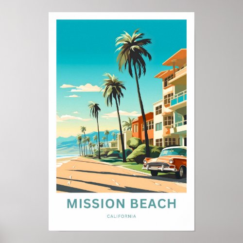 Mission Beach California Travel Print