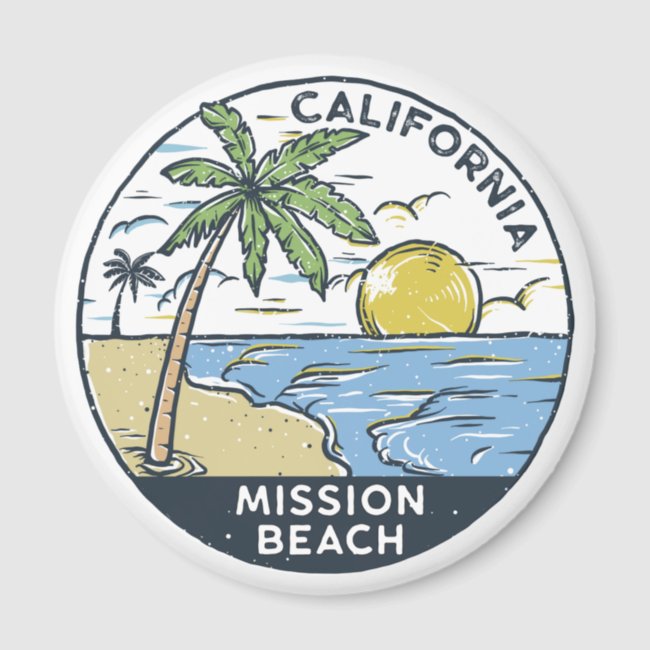 Mission Beach San Diego California Vintage Magnet