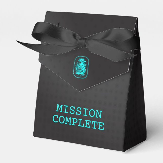 MISSION COMPLETE Spy Party Favor Box (Front Side)