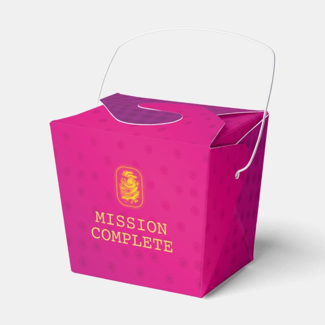 Mission Complete Spy Party Favor Boxes (Front Side)