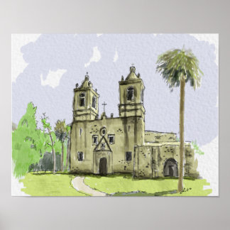 Mission Concepcion San Antonio Texas Poster