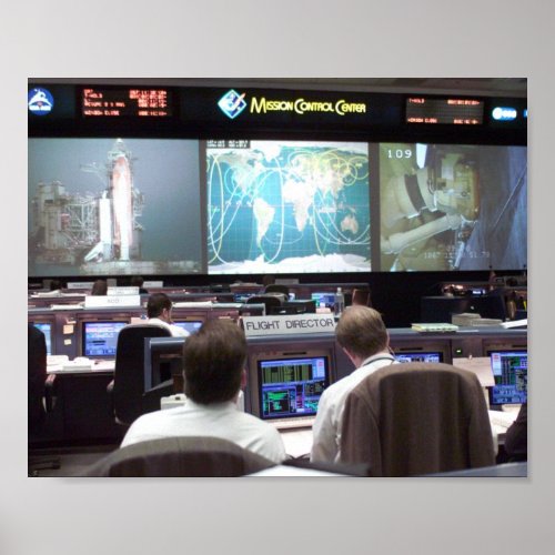 Mission Control Center STS_102 Poster