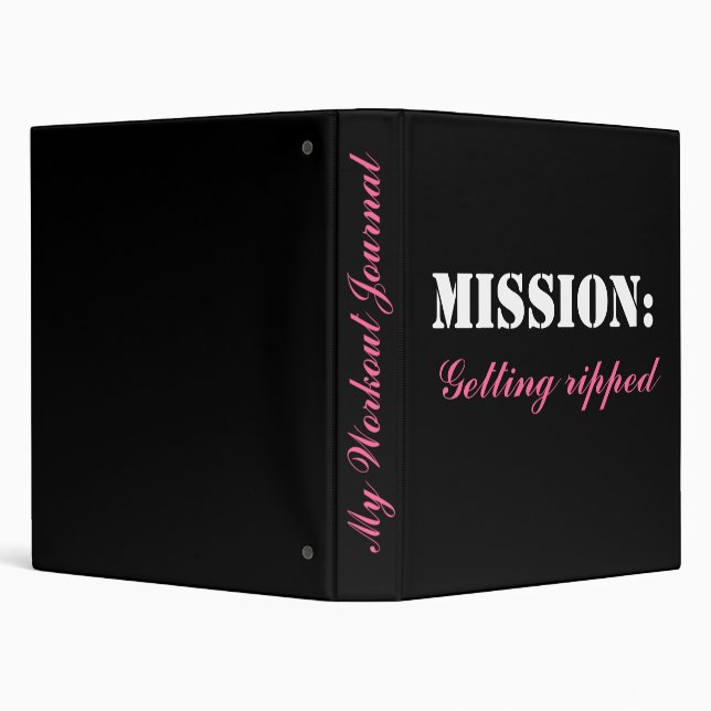 "Mission: Getting Ripped" Women's Workout Journal Binder (Background)