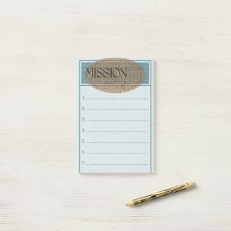Mission goals post it note booklet