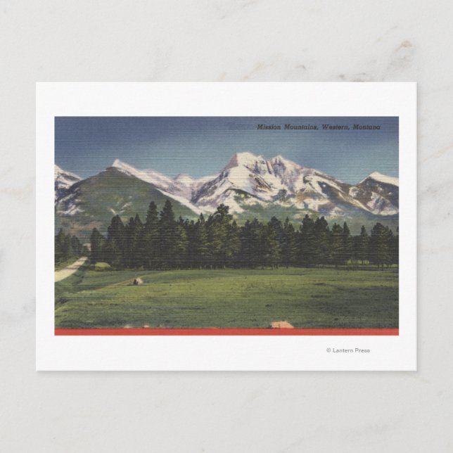 Mission Mountains View in MontanaMontana Postcard (Front)