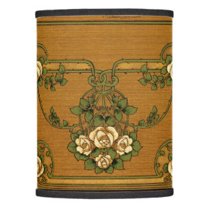 Mission or Art Nouveau Style Rose Bouquets Frieze Lamp Shade