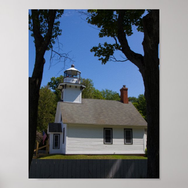 Mission Point Lighthouse, Michigan Poster (Front)