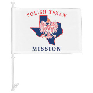 Mission Polish Texan Car Flag