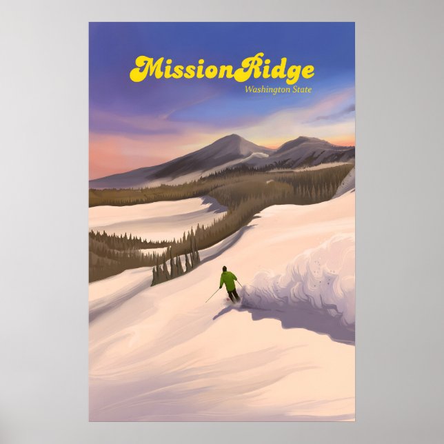 Mission Ridge Ski Resort Travel Poster (Front)