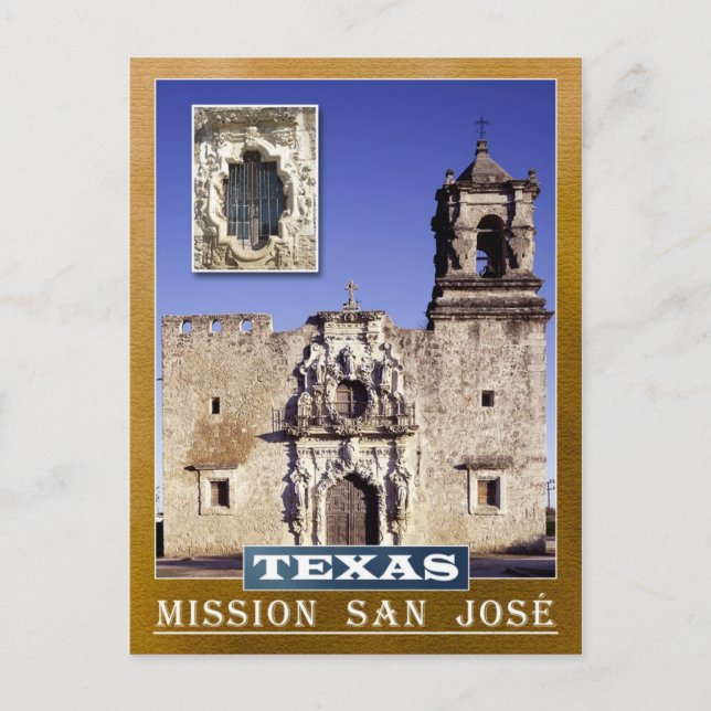 Mission San José, San Antonio, Texas Postcard (Front)