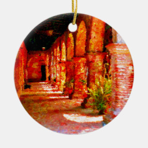 Mission San Juan Capistrano California Abstract Ceramic Ornament