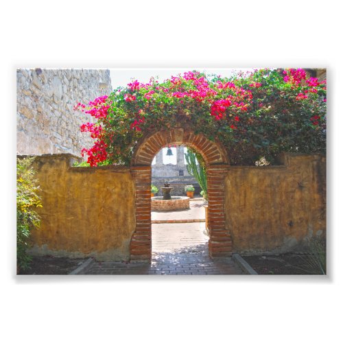 Mission San Juan Capistrano Courtyard Archway Photo Print