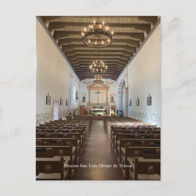 Mission San Luis Obispo de Tolosa, Color Postcard (Front)