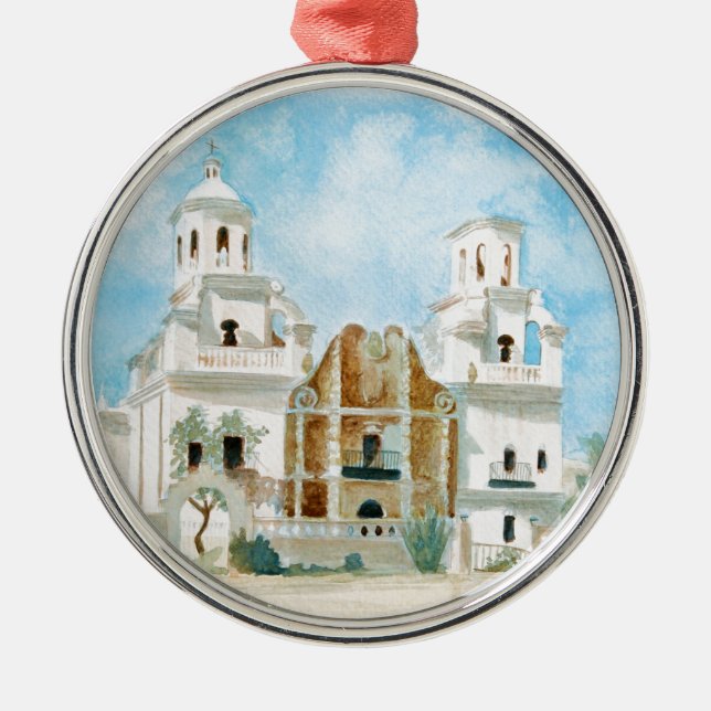 Mission San Xavier del Bac Metal Ornament (Front)