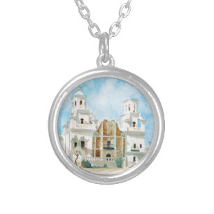 Mission San Xavier del Bac Silver Plated Necklace