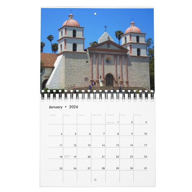 Mission Santa Barbara Calendar (Jan 2026)