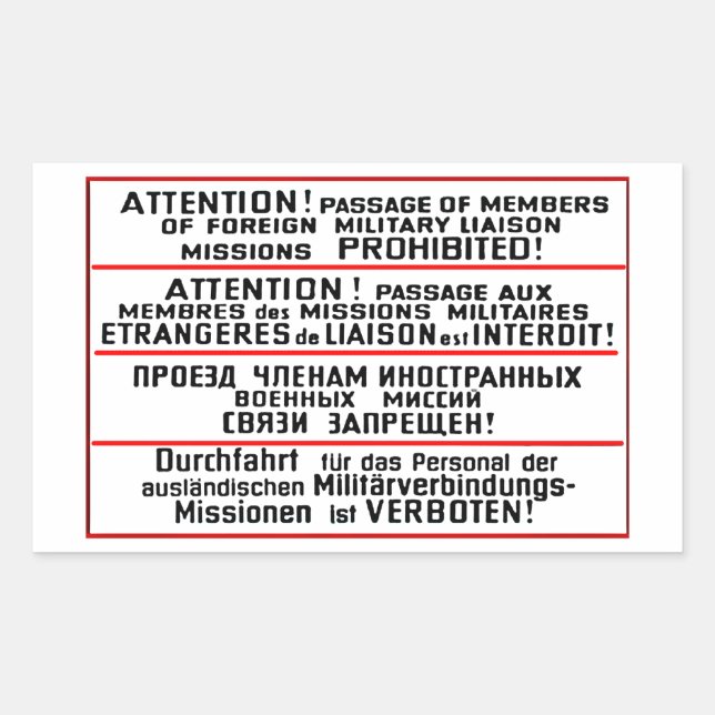 Mission Sign Memorabilia Rectangular Sticker (Front)