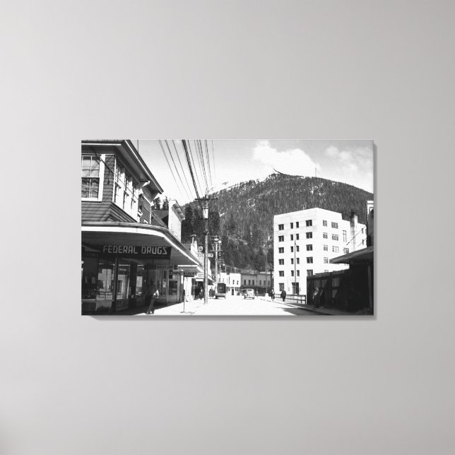 Mission Street in the center of Ketchikan Canvas Print (Front)
