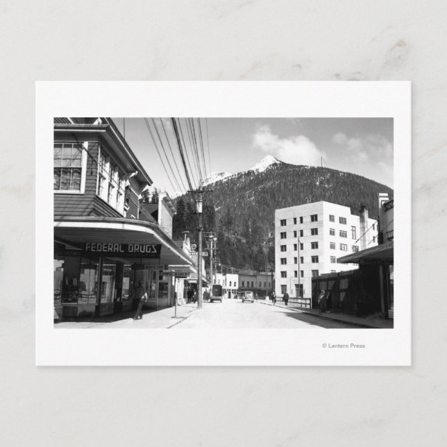 Mission Street in the center of Ketchikan Postcard (Front)