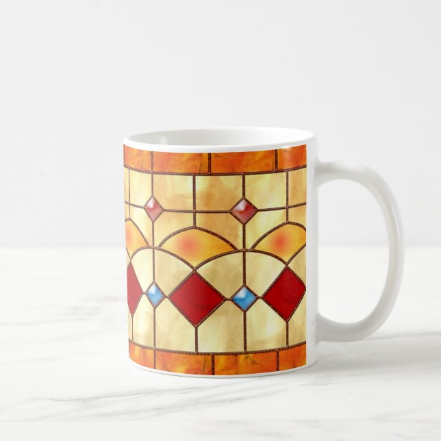 Mission style Tiffany faux stained glass mug (Right)