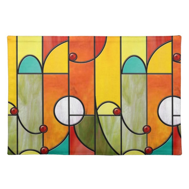 Mission style Tiffany faux stained placemat (Front)