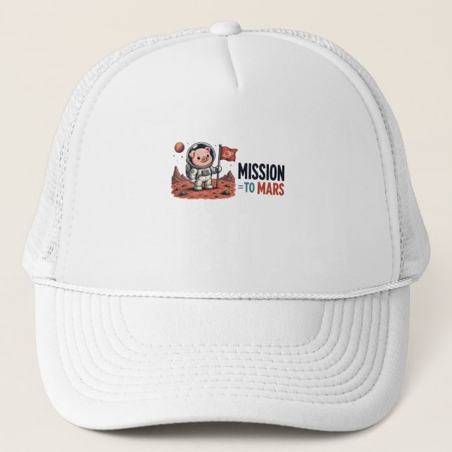 Mission To Mars Space Pig Trucker Hat (Front)