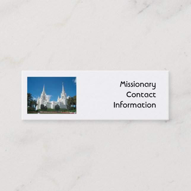 Missionary Contact Card (Front)