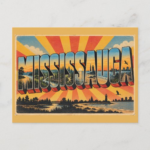 Mississauga ON Waterfront River Valley Art Postcard