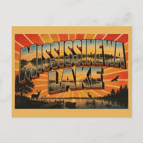 Mississinewa Lake Indiana Forest Prairie Reservoir Postcard