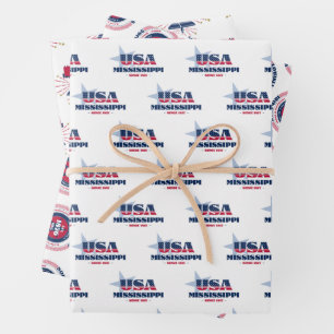 Mississippi, 50 States, Liberty Bell Wrapping Paper Sheets