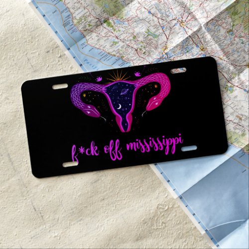 Mississippi Abortion Ban Celestial Uterus Protest  License Plate