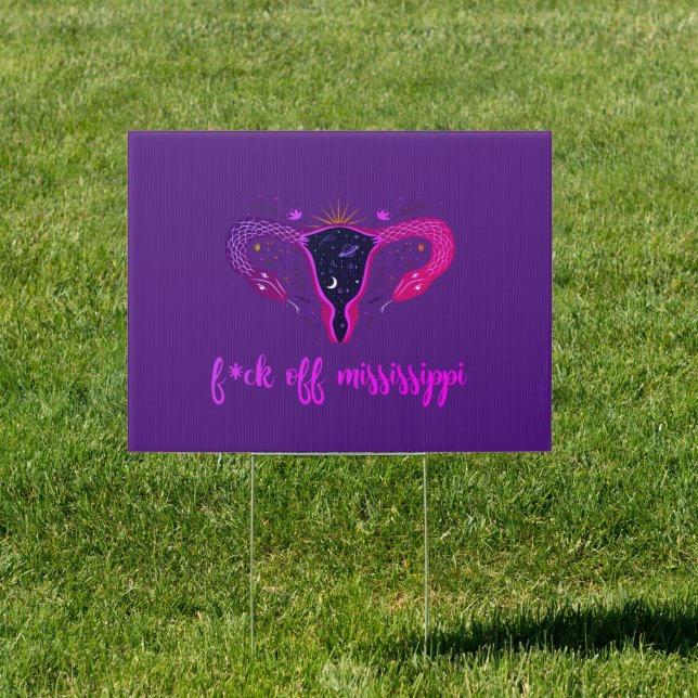 Mississippi Abortion Ban Celestial Uterus Protest  Sign (Insitu)