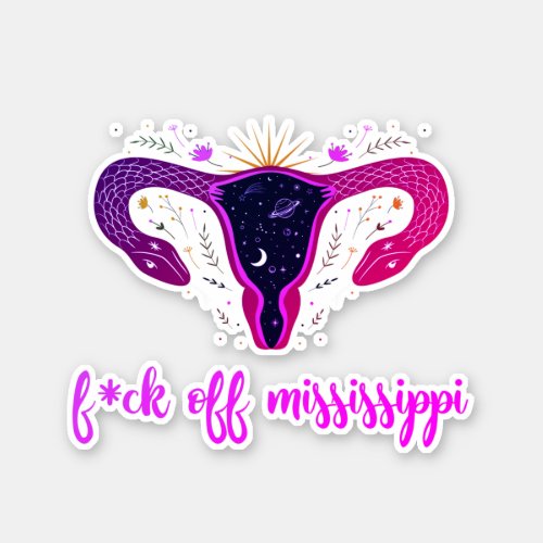 Mississippi Abortion Ban Celestial Uterus Protest  Sticker