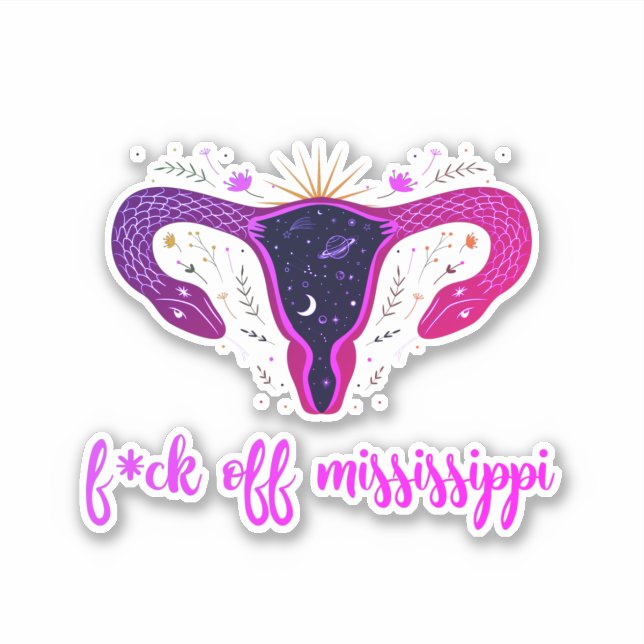 Mississippi Abortion Ban Celestial Uterus Protest  Sticker (Front)