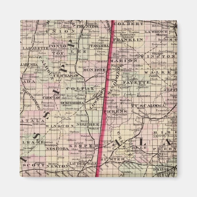 Mississippi and Alabama Magnet (Front)