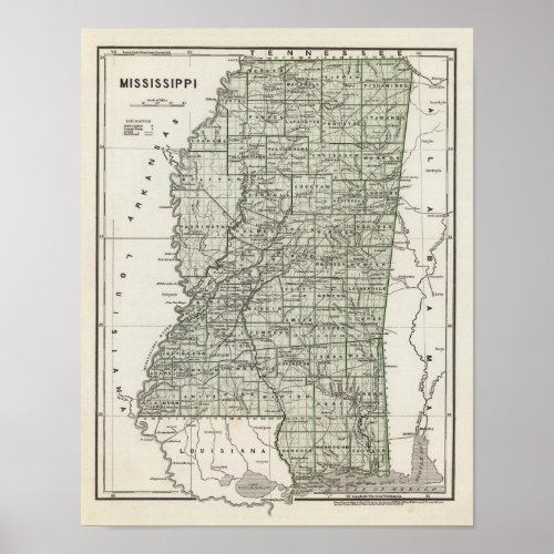 Mississippi Atlas Map Poster