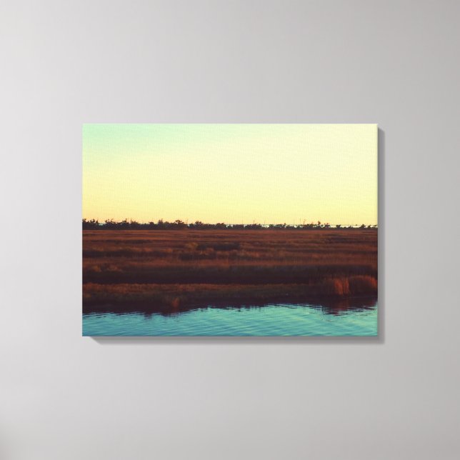Mississippi Bayou Marshland at Sunset Canvas Print (Front)
