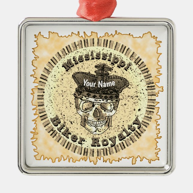 Mississippi Biker  Metal Ornament (Front)