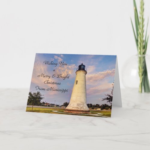 Mississippi Christmas Card Lighthouse