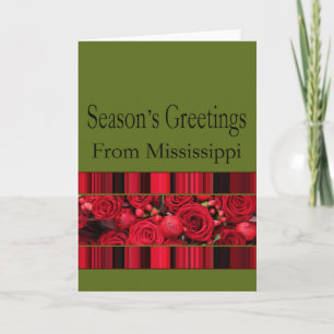Mississippi Christmas Card, state specific Holiday Card