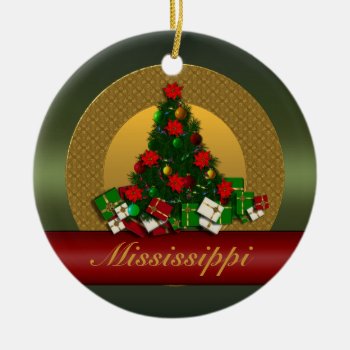 Mississippi Christmas Tree Ornament by christmas_tshirts at Zazzle