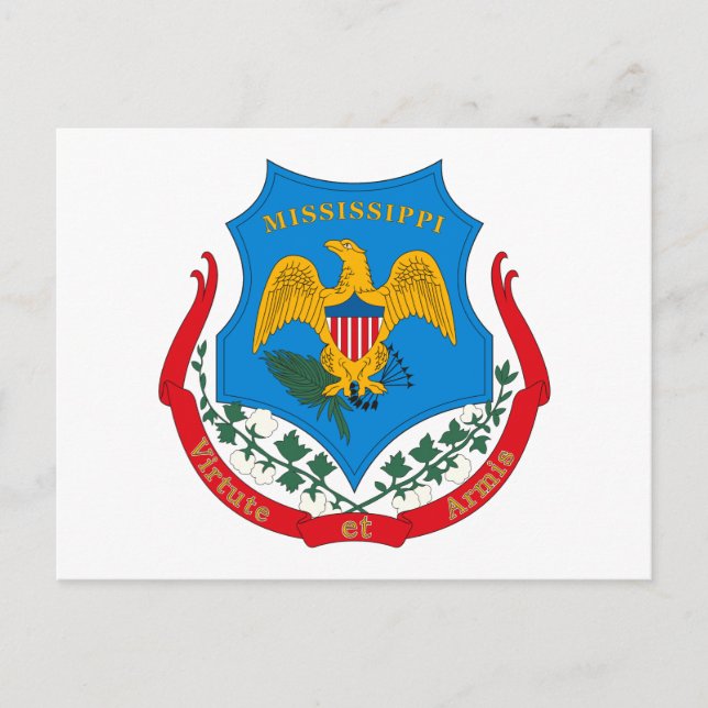 Mississippi Coat of Arms Postcard (Front)