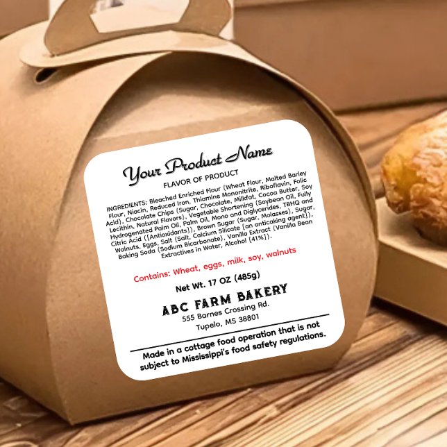 Mississippi cottage food label (Creator Uploaded)